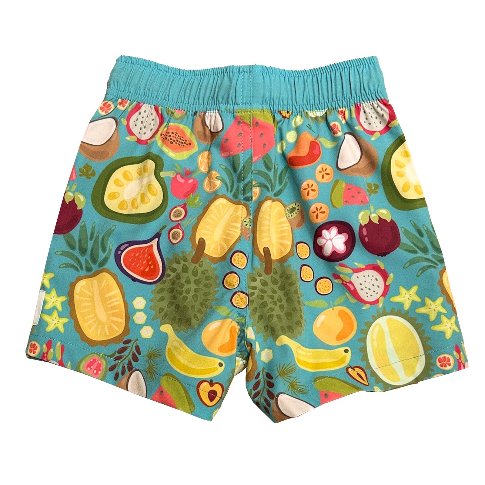South Beach Boardies Kids's Stretchy Trunks made from recycled plastic bottles, Durian et al back view
