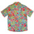 South Beach Boardies Men's Cubano Shirt made from Eucalyptus Tencel in POMEGRANATE print, BACK VIEW