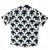 Short-sleeve shirt with penguin pattern on a white background, made by South Boardies