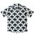 Short-sleeve shirt with penguin pattern on a white background, made by South Boardies