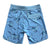 South Beach Boardies Men's Retro Piping made from recycled plastic bottles, Manta Rays print, back view