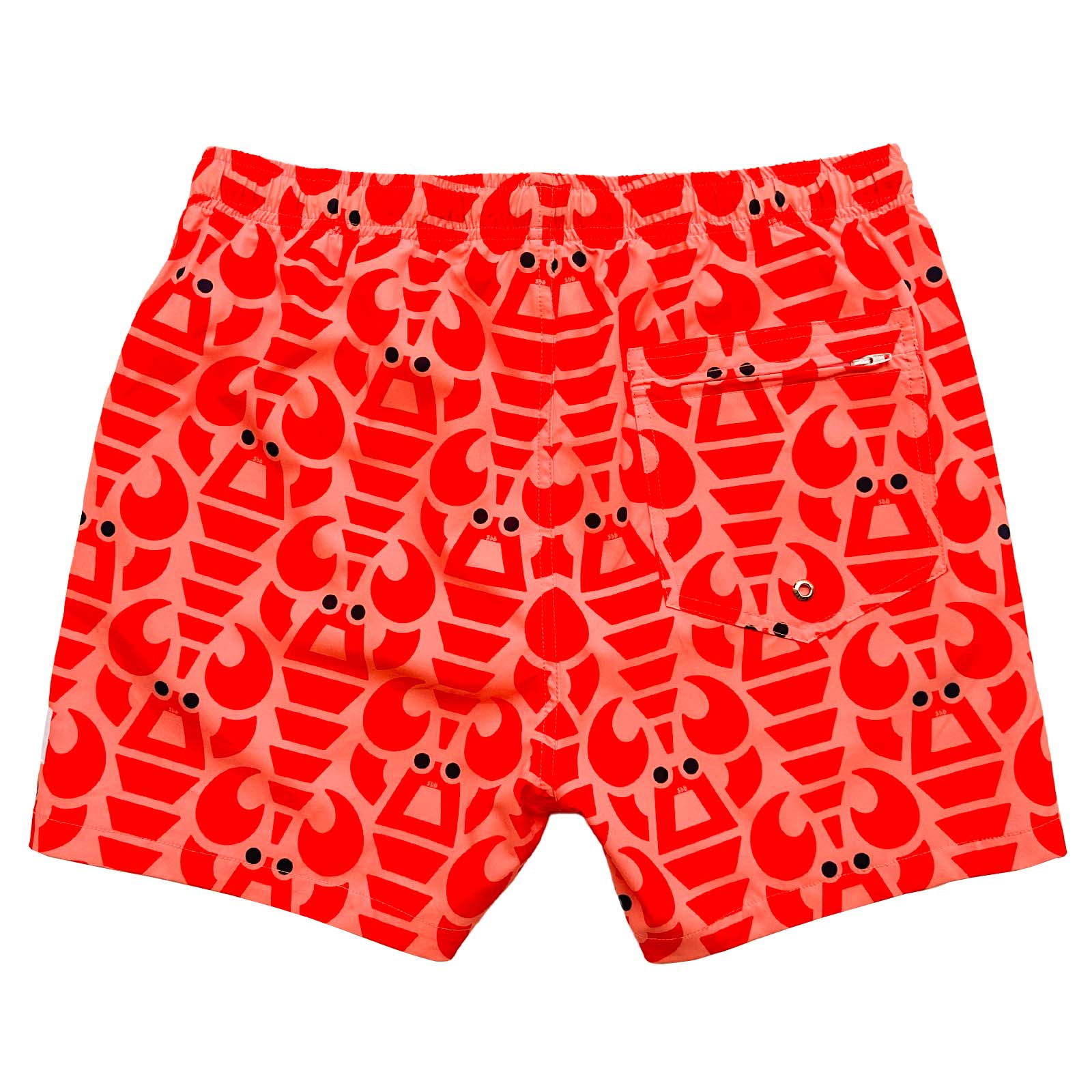 South Beach Boardies Men's Stretchy Trunks made from recycled plastic bottles, Big Red Lobster back view
