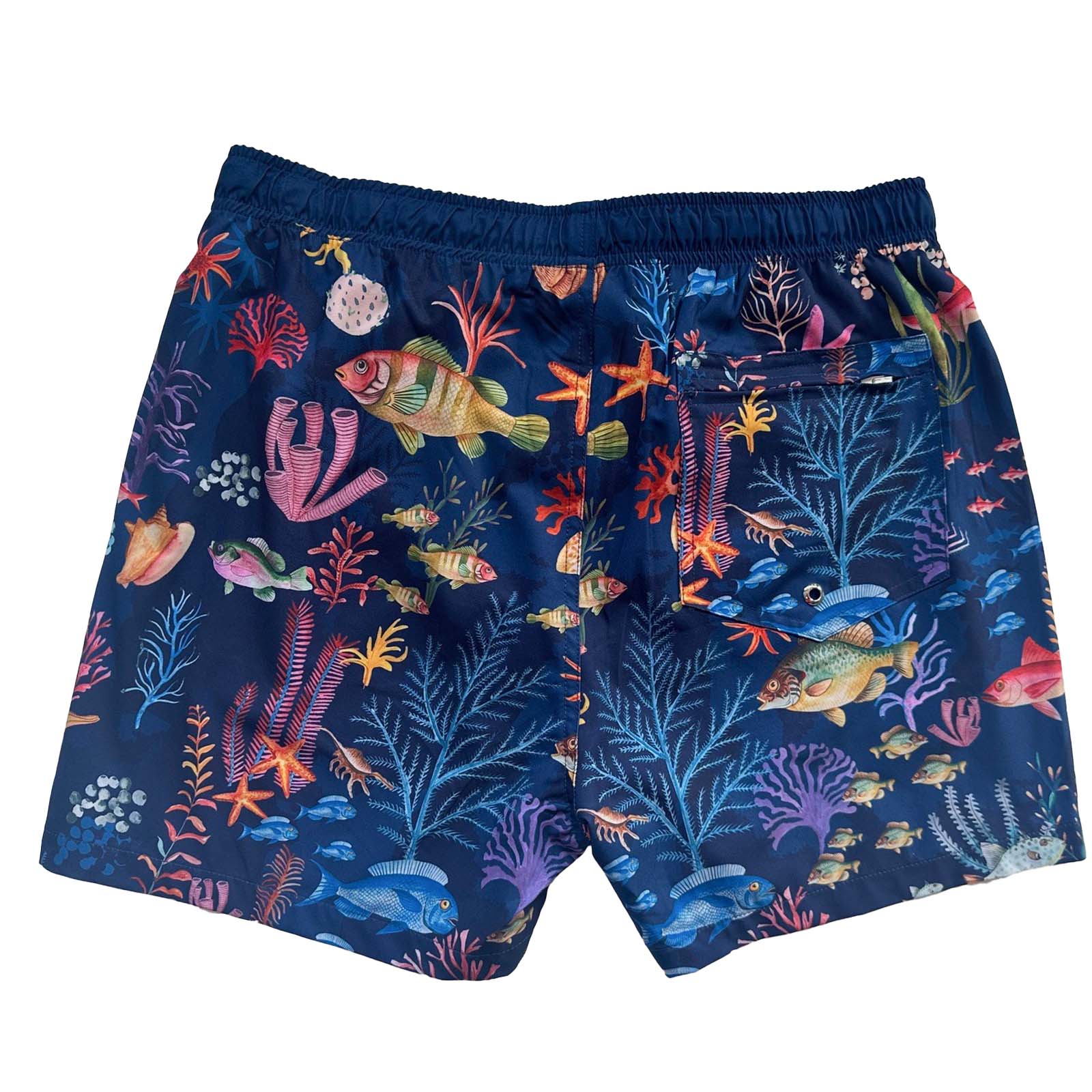 South Beach Boardies Men's Stretchy Trunks made from recycled plastic bottles, Underwater print, back view
