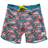 Men's Retro Piping Boardies: Maneki Neko