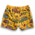 South Beach Boardies Mens Stretchy Trunks made from recycled plastic bottles, YELLOW KOMBI print, back view