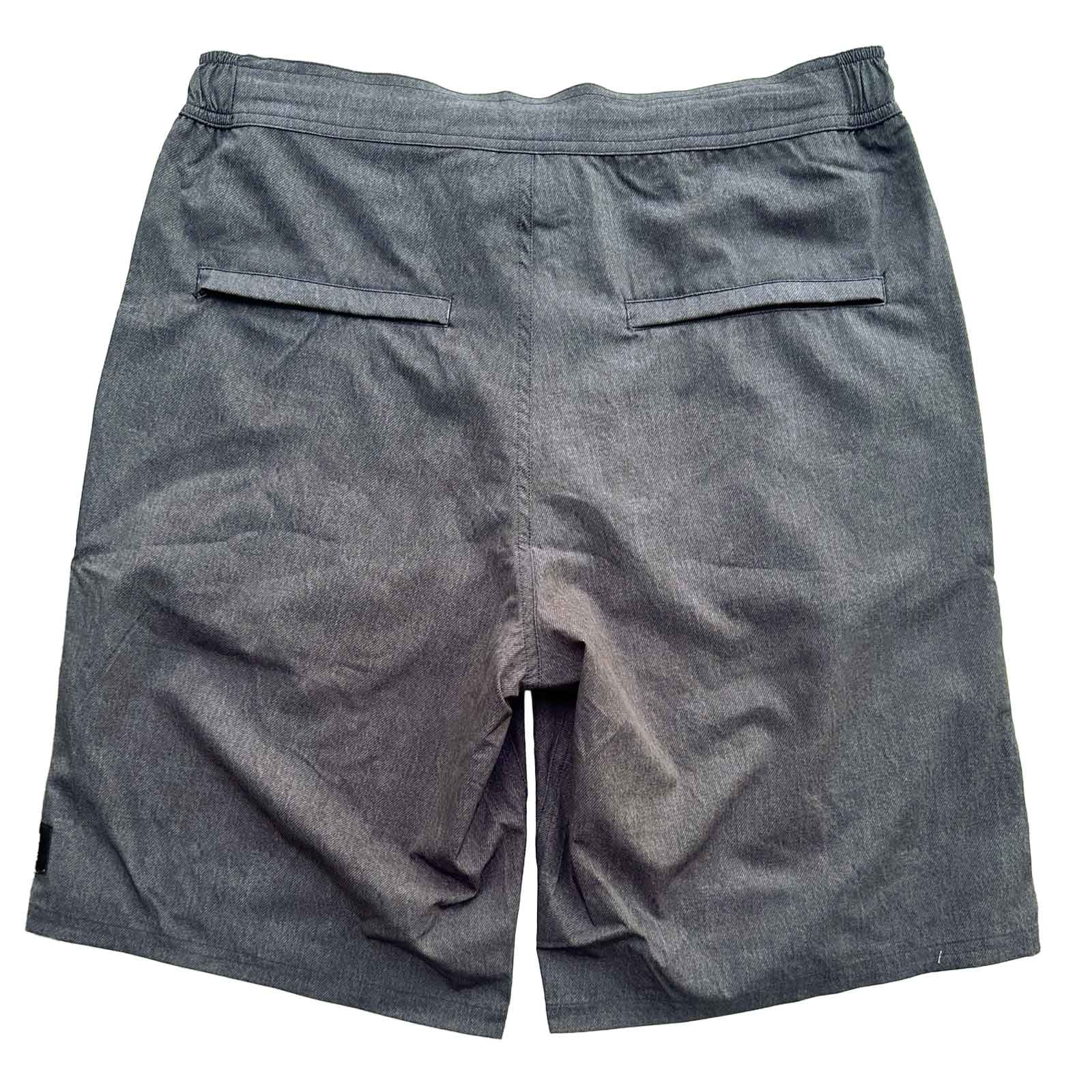 South Beach Boardies Mens Surf Jorts Charcoal denim made from recycled plastic bottles copy back view
