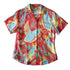 Women's Cubano Shirt: Parrots in Peach