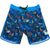 South Beach Boardies made from Recycled Plastic Bottles Mens Retro Piping boardies made from recycled plastic botles, Beach Party Mermaid print, Front view