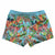 South Beach Boardies sustainable Women's Stretchy Shiorts Boardies made from recycled plastic bottles, Jungle Brothers print, back view