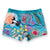 Colourful snd sustainable women's swim shorts with West Australian  flora and fauna designs, made from recycled plastic bottles from South Beach Boardies x Helen Ansell, back view