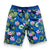 South Beach Boardies Kids Long Board Shorts in Crocodile print made from recycled plastic bottles, back view