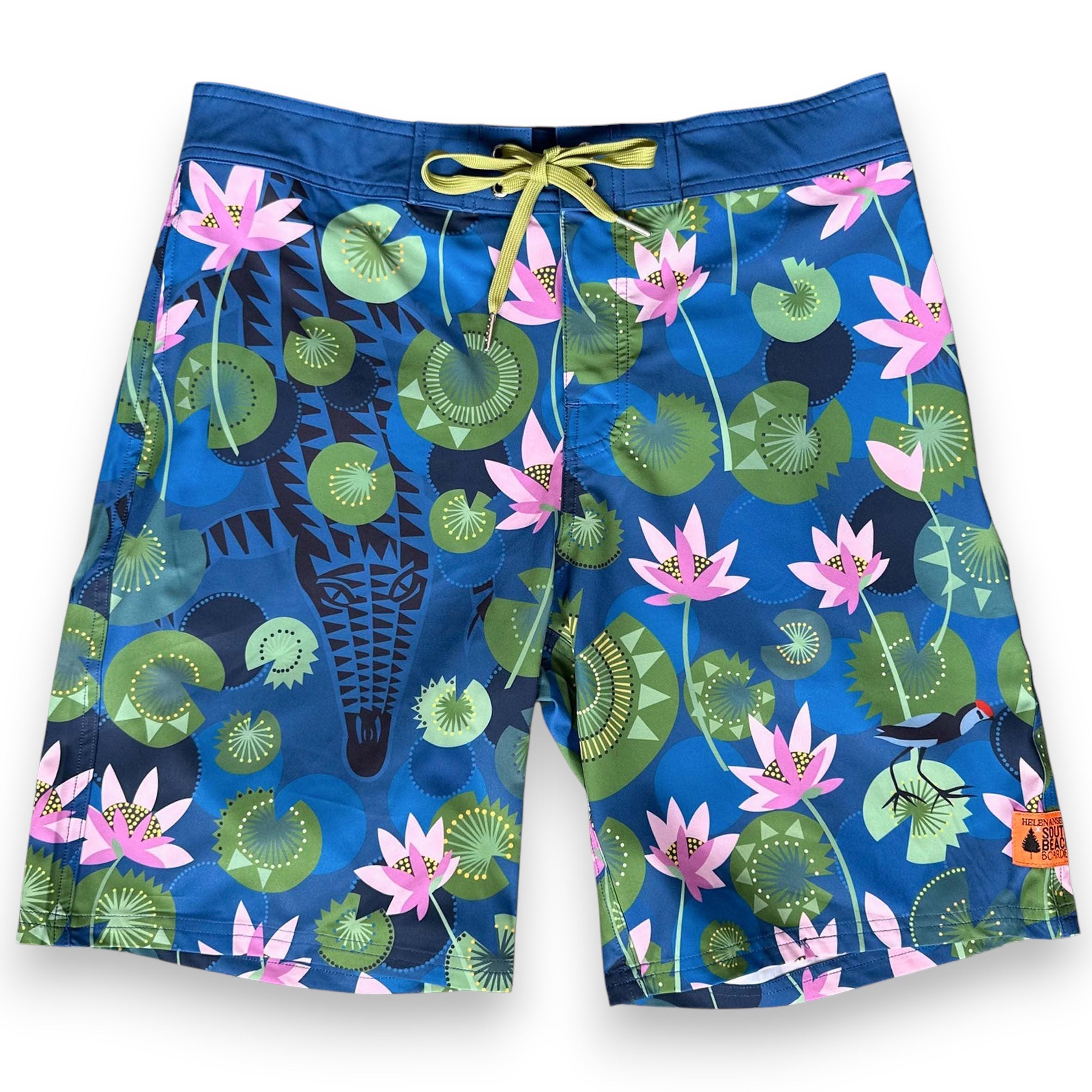 Mens Surfer Boardies from Recycled Plastic Bottles, Crocodile, front