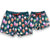 Matching Mens and Kids Recycled Stretchy Trunks in Boba print, from South Beach Boardies matchy matchy collection