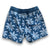 South Beach Boardies Kids Stretchy Trunks made from recycled plastic bottles, Vintage Palms print, back view