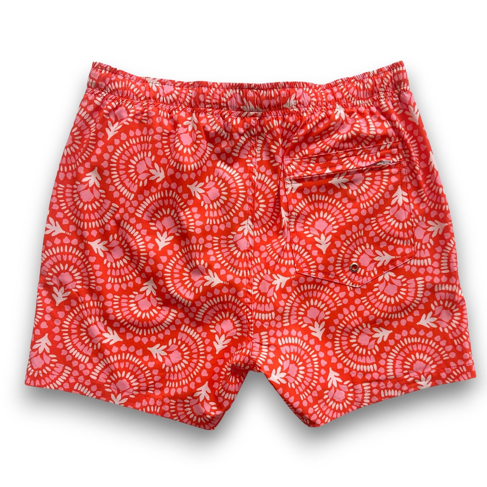 South Beach Boardies Mens Stretchy Trunks made from recycled plastic bottles, MARRAKESH print, back view