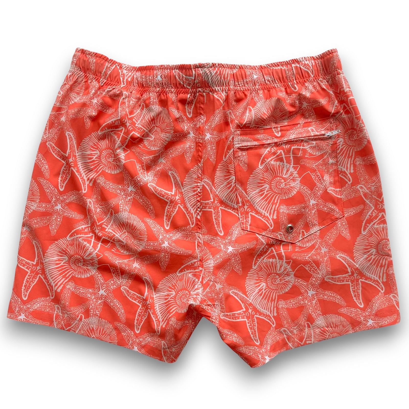 South Beach Boardies Mens Stretchy Trunks made from recycled plastic bottles, STARFISH print back view