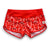 South Beach Boardies Womens Cute Butt Boardies made from recycled plastic bottles, Big Red Lobster print front view black drawstring