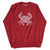 100% Recycled Fair Trade Ocean Pollution Makes Me Crabby Red Sweatshirt, by South Beach Boardies, front ws.jpg
