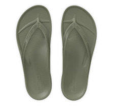 Lightfeet Recycled Arch Support Thongs Flip Flops - Khaki