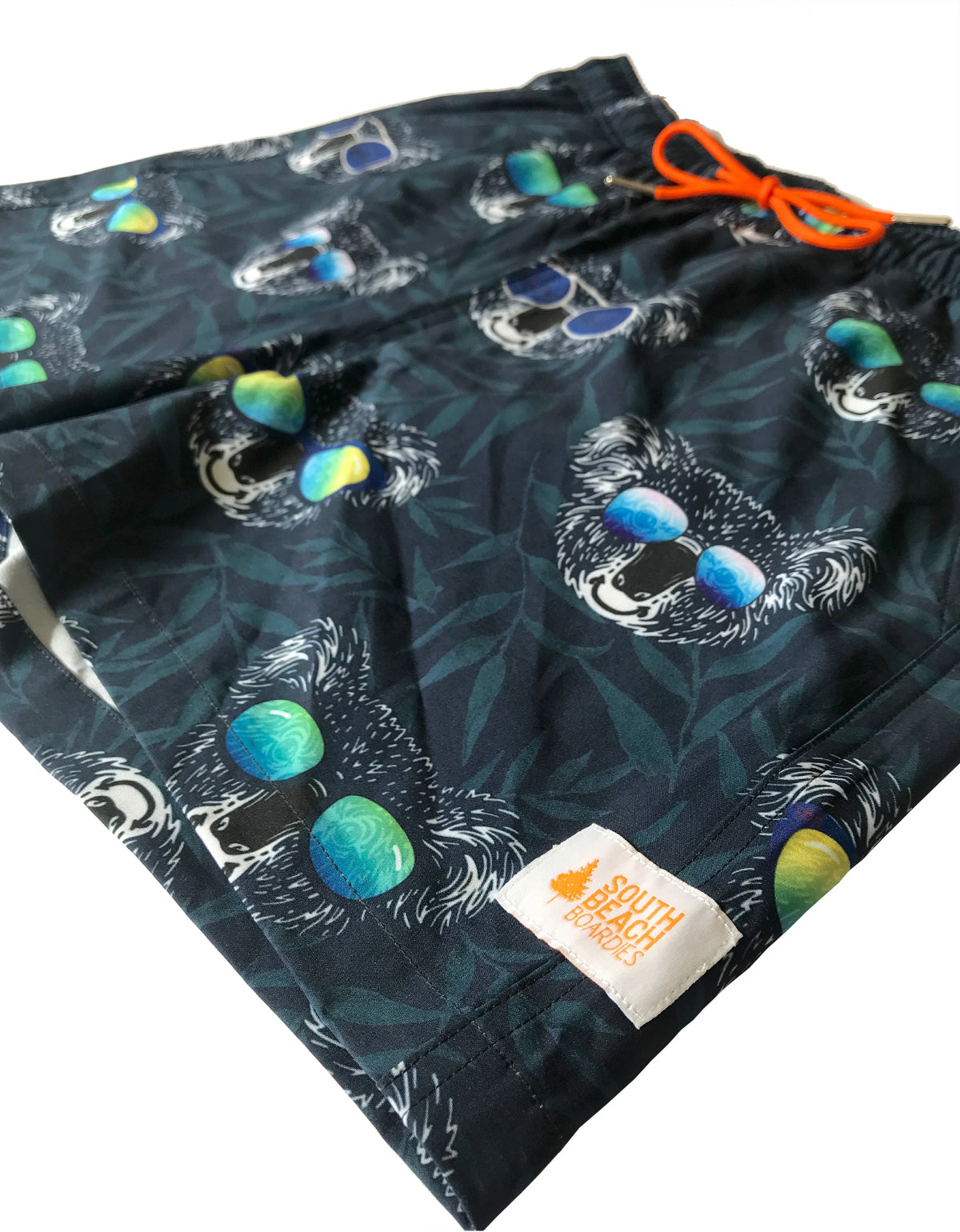 MENS STRETCHY TRUNKS from Recycled Plastic Bottles, KID KOALA, side, by South Beach Boardies