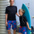 Matching father and son dingo print boardies made from recycled plastic bottles by South Beach Boardies 