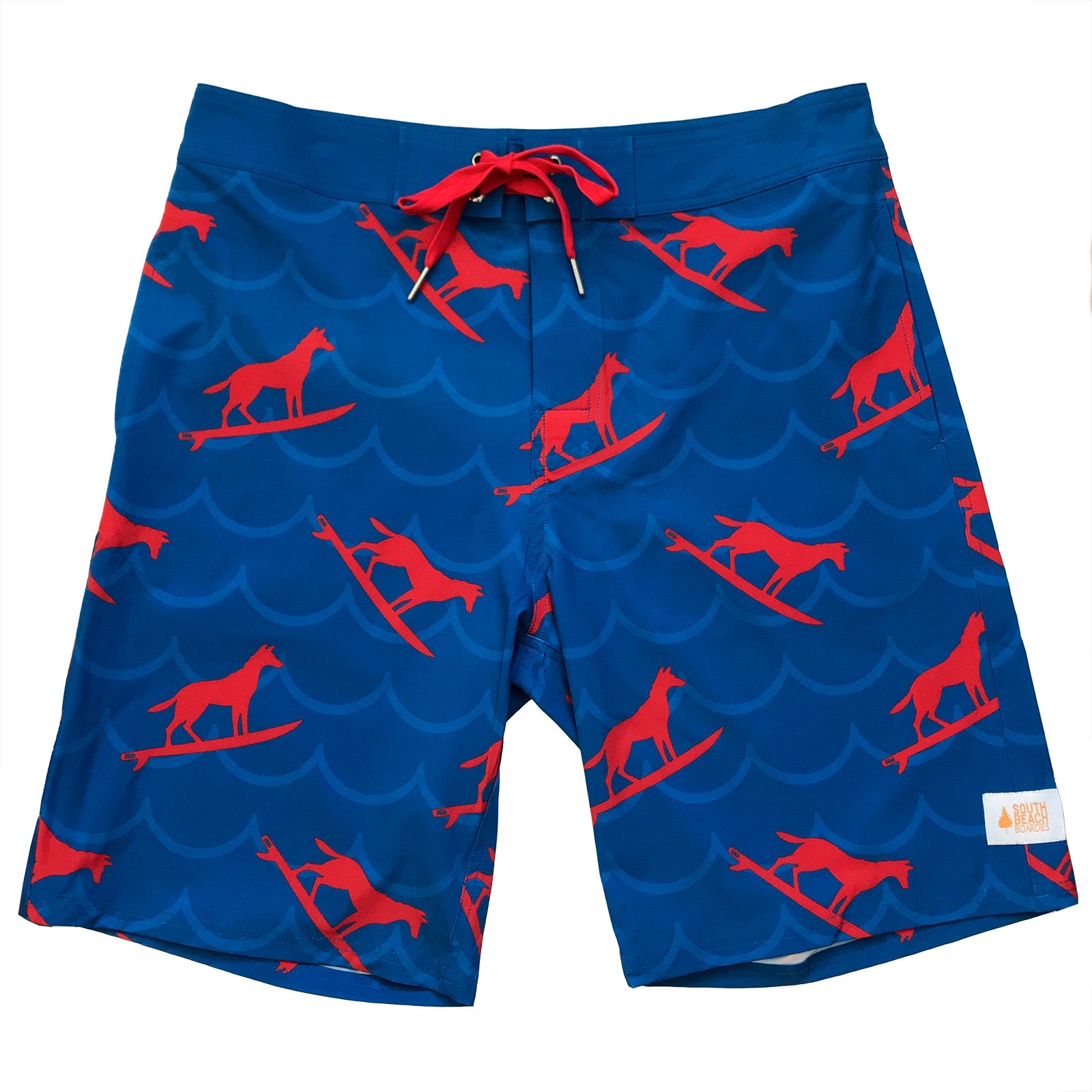 Mens Surfer Boardies Dingo Took My Boardies 3.0 Wavy, made from recycled plastic bottles by South Beach Boardies. front