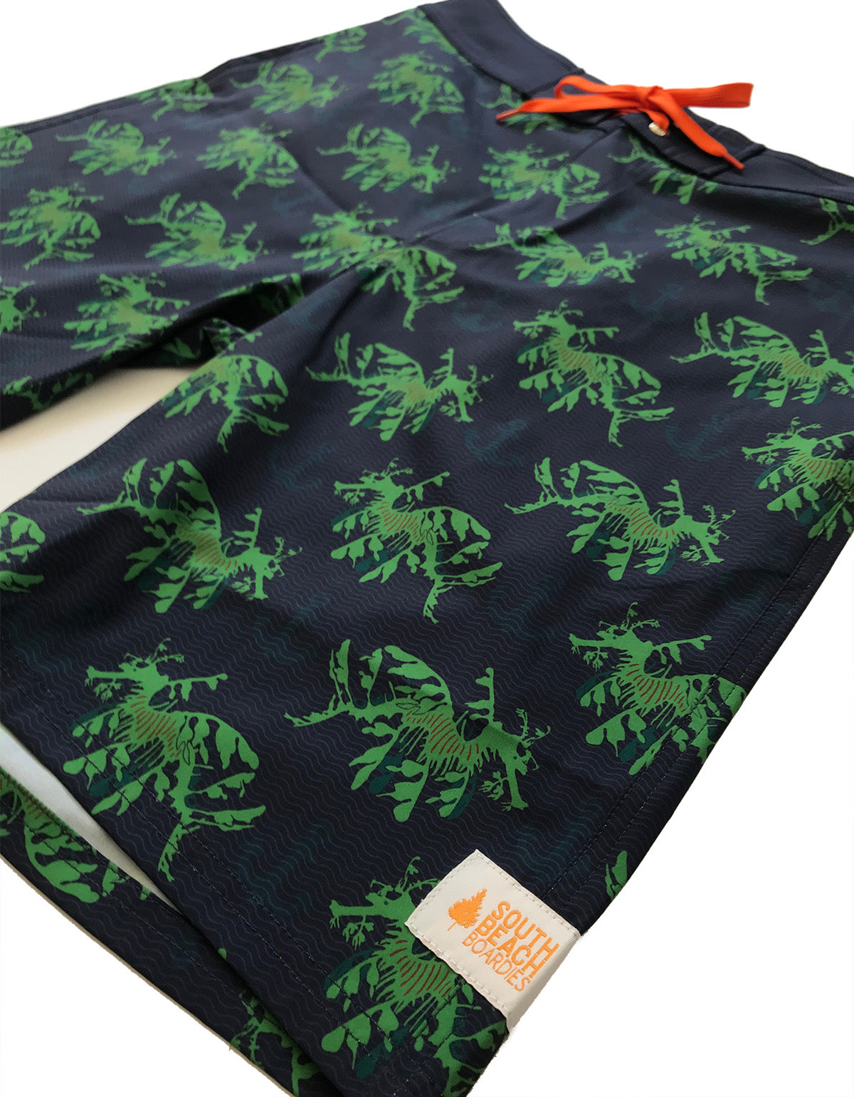 Mens Surfer Boardies from Recycled Plastic Bottles, Leafy Seadragon, side