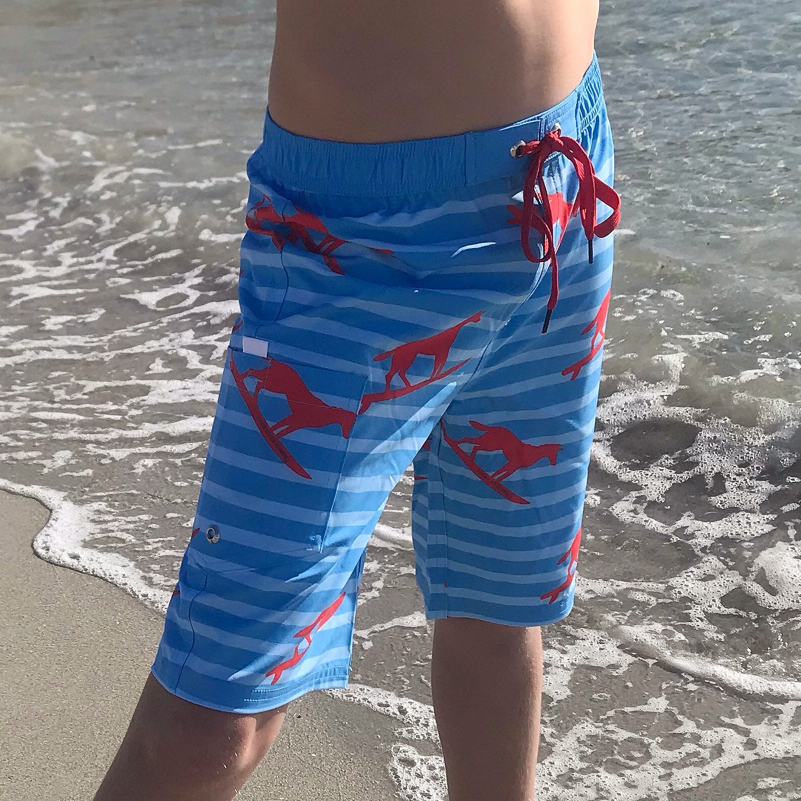 SBB Kids Long Boardies Dingo, made from recycled plastic bottles, front right