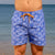 Eco-Friendly Mens Retro Trunks Boardies recycled plastic bottles, in Palmageddon front view