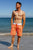 SBB Mens Surfer Boardies recycled plastic bottles Orange Crush front pocket view