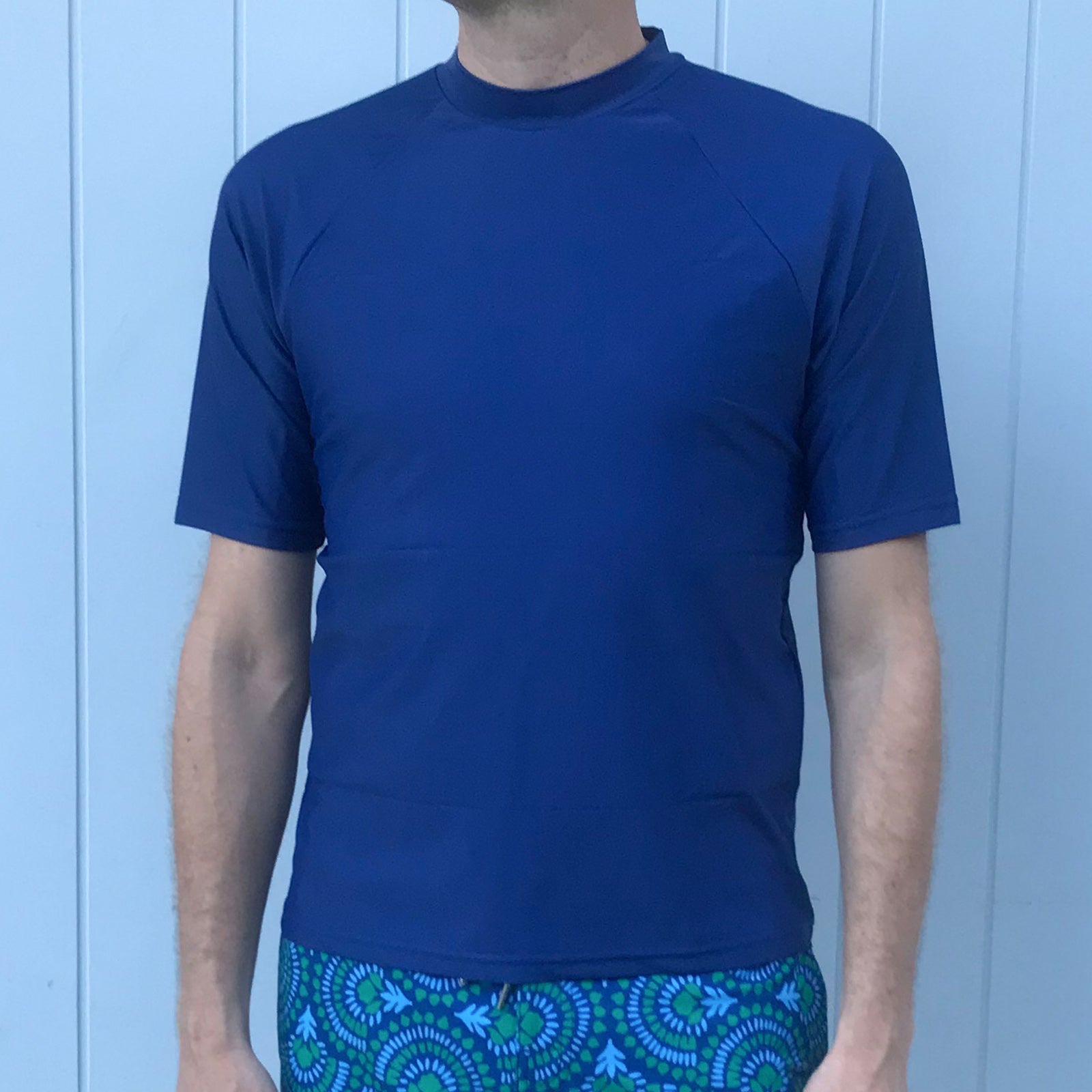 SOUTH BEACH BOARDIES MENS RECYCLED RASHIE, NAVY, front