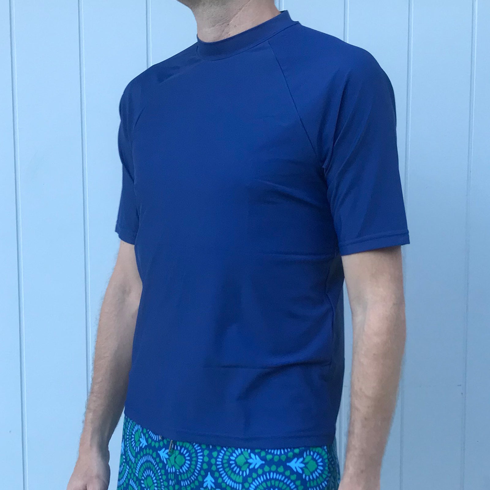SOUTH BEACH BOARDIES MENS RECYCLED RASHIE, NAVY, side