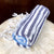 Seafarer turkish towel is the perfect beach towel as it rolls up so small but gives so much coverage