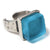 Smart Glass Cube Ring/ Aqua _ Silver made from Recycled Bombay Sapphire bottle.