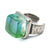 Smart Glass Mosaic Cube Ring/ Confetti _ Silver made from recycled sake bottles