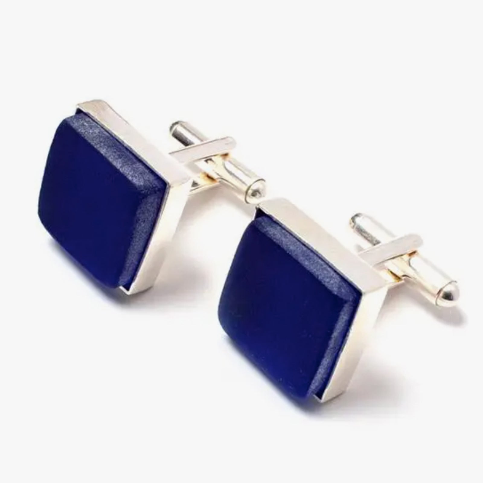 Smart Glass Periwinkle Silver Cufflinks made from recycled sake bottles