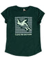Women's 100% Recycled T-Shirt: Green Turtle 'Plastic Free Seas Please'