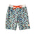 South Beach Boardies Kids Long Boardies from recycled plastic bottles, Hooray for Fish, front