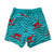 South Beach Boardies Kids Stretchy Trunks made from recycled plastic bottles, TURQUOISE DINGO print,BACK