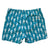 South Beach Boardies Men's Stretchy Trunks made from recycled plastic bottles, Seahorse print, back.