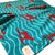 South Beach Boardies Mens Stretchy Trunks made from recycled plastic bottles, TURQUOISE DINGO print, SIDE