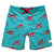 South Beach Boardies Mens Surfer Boardies made from recycled plastic bottles, Turquoise Dingo print, front