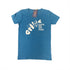 Women's 100% Recycled T-Shirt: 'Plastic Free Seas Please' Fish Blue Slimfit