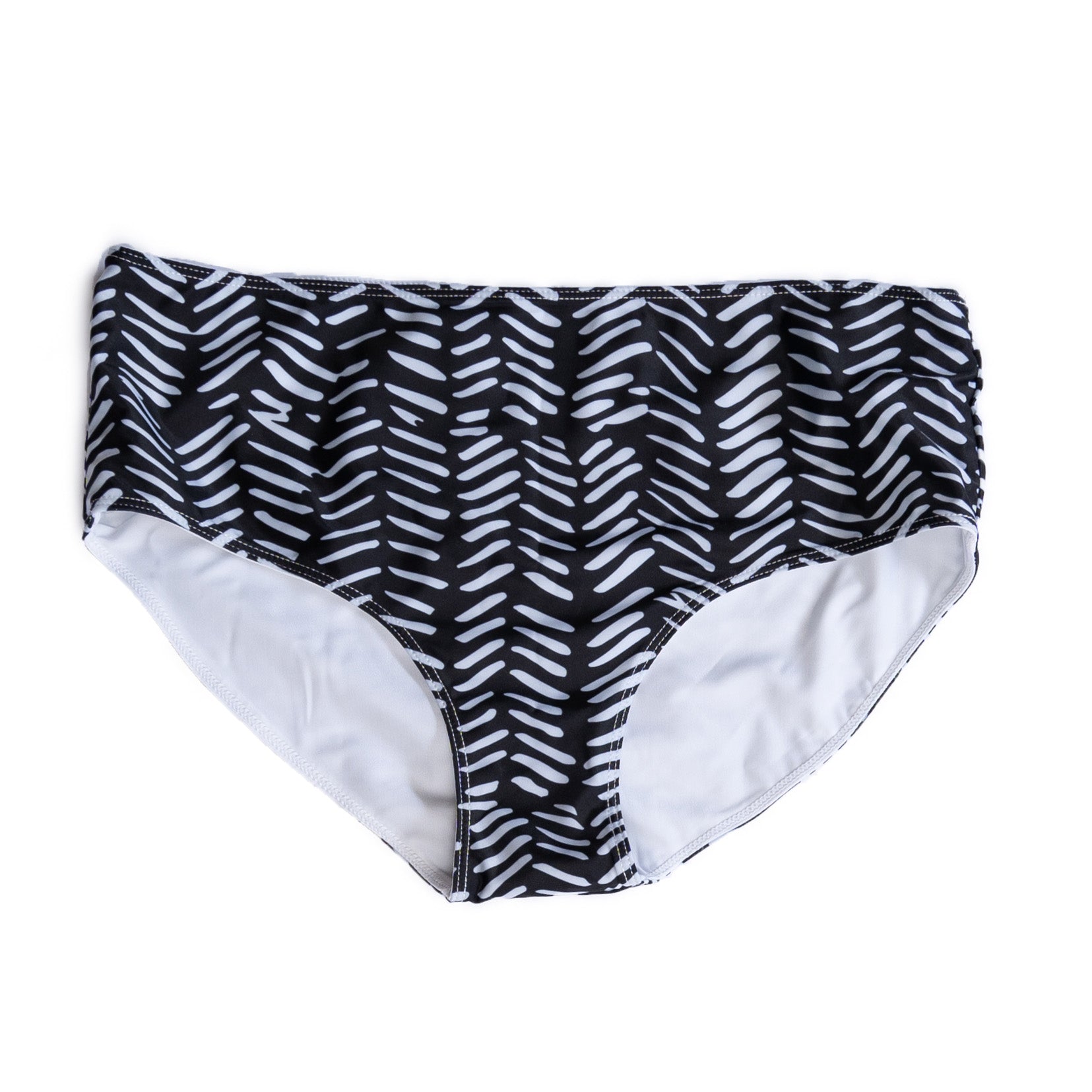 South Beach Boardies Women's Tribal boy leg bikini bottom, made from recycled plastic bottles. front.