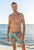 South Beach Boardies recycled sustainable Mens Stretchy Trunks in Jungle Brothers, close up