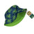 South Beach Boardies reversible bucket hat from recycled plastic bottles, leafy seadragon print side