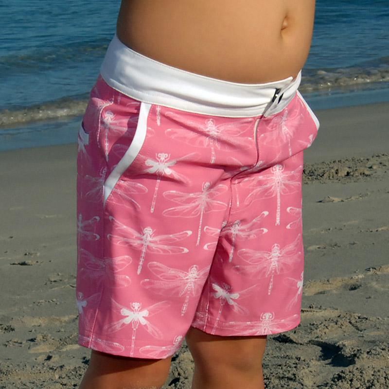 South Beach Boardies Kids Going Out Boardies recycled plastic I Love Dragonflies sidefront