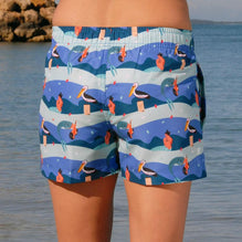 outh Beach Boardies recycled plastic Womens Summer Shorts in My Favourite Mermaid, back view