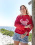 Unisex 100% Recycled Sweatshirt: Red 'Ocean Pollution Makes Me Crabby'